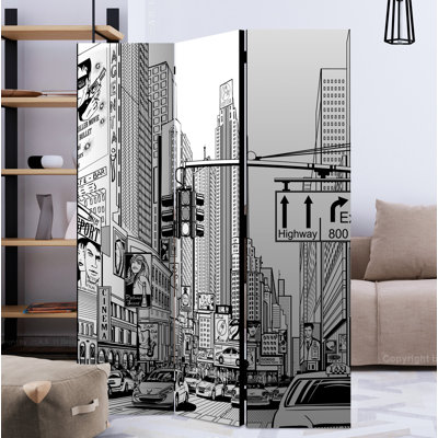 Minas 172 cm H Solid Wood Folding Room Divider