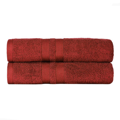Ultra-Soft Cotton Solid Double Line Dobby Border Medium Weight Quick-Dry Bath Towel