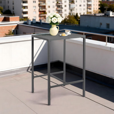 27 Inch Outdoor Aluminum Bar Table,Grey