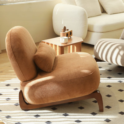 Mignon Sharyn avec pieds en bois massif, coussin en tissu doux, idéal pour le salon, la chambre à coucher et le balcon