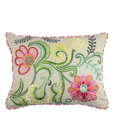 Embroidered Osier Damasse Decorative Pillow