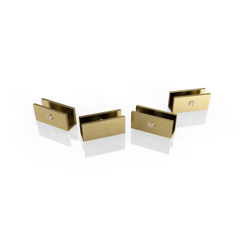 Vela 37 in. x 78 in. Fully Frameless Single Fixed Shower Panel, Satin Brass
