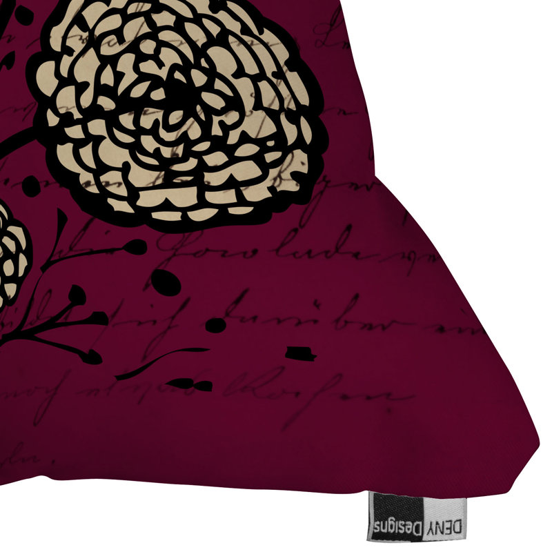 Coussin décoratif lettres et fleurs, 18 po x 18 po