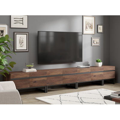 Modern TV Stand For Tvs Up To 110", 4-In-1 Entertainment Centre With Storage Cabinets, Metal Base, Media Console For Living Room - 124"