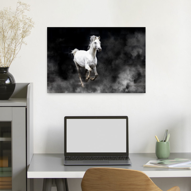 Art mural abstrait cheval contemporain Fergana, H 24 po x l 16 po