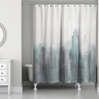 Rideau de douche abstrait bleu