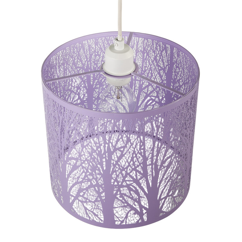 25cm H Metal Drum Pendant Shade ( No Direct Attachment Method ), Lilac