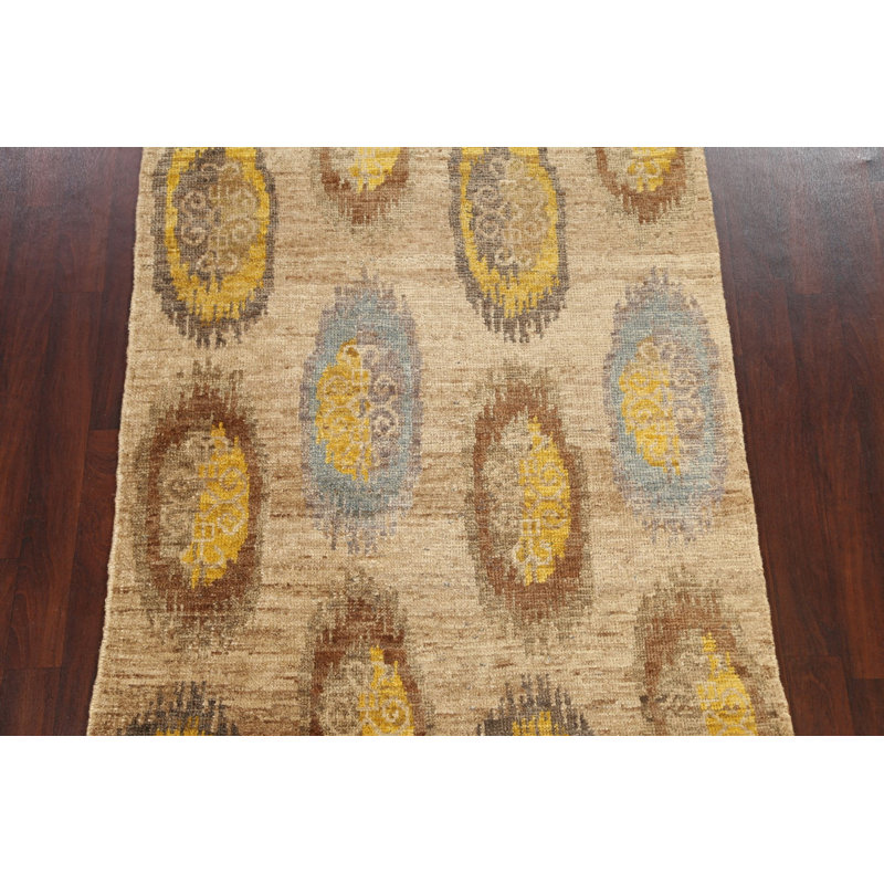 Tapis unique en jute / sisal noué à la main 5 pi x 8 pi 0 po