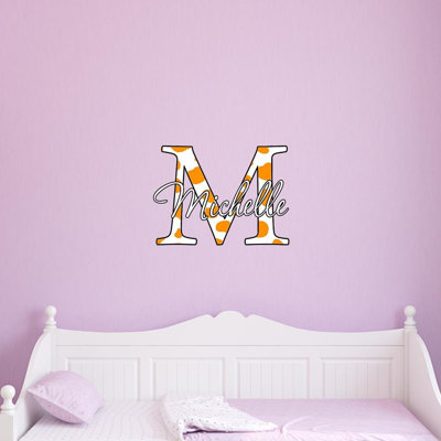 Décalcomanie murale nom imprimé monogramme