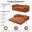 Canapé-lit de 63 po en velours côtelé désossé, canapé futon modulaire, canapé en mousse à compression avec 2 coussins, aucun assemblage requis-1369500021-1374894628