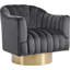 Fauteuil d'appoint pivotant en velours Farrah-30980283-30980287