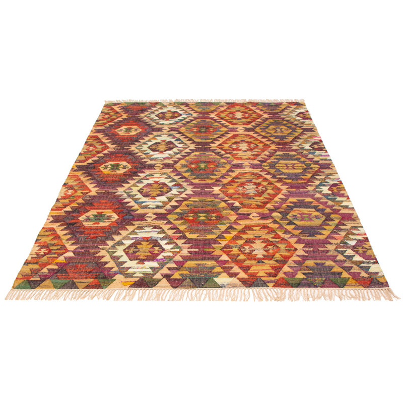 Jeu de couleurs kilim bourgogne, Rectangle 8 pi x 10 pi