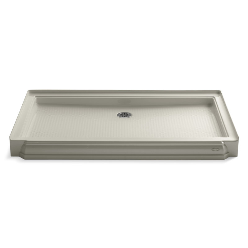 Memoirs 60" x 34" Single Threshold Rear Center Drain Shower Base, Sandbar