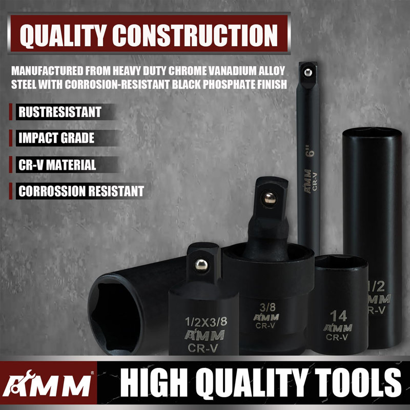 3/8" Drive Impact Socket Set