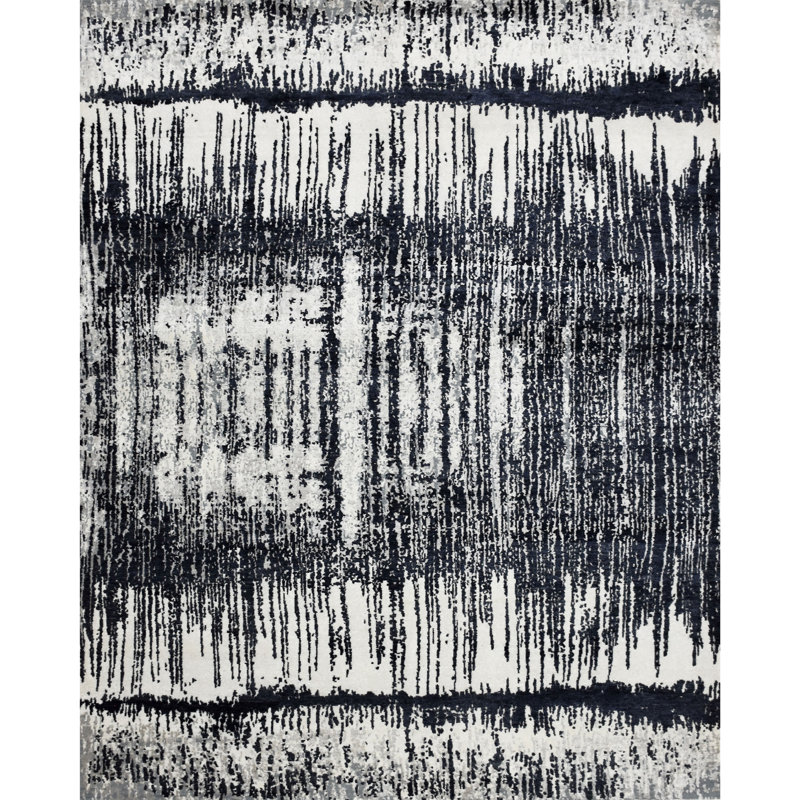 Hand Knotted Area Rug, Rectangle 8' x 10'