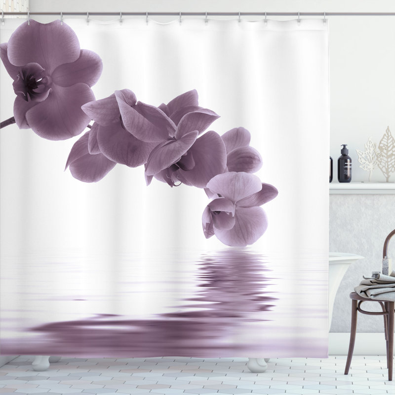  Rideau de douche avec crochets inclus, H 70 po x l 69 po, Gris mauve
