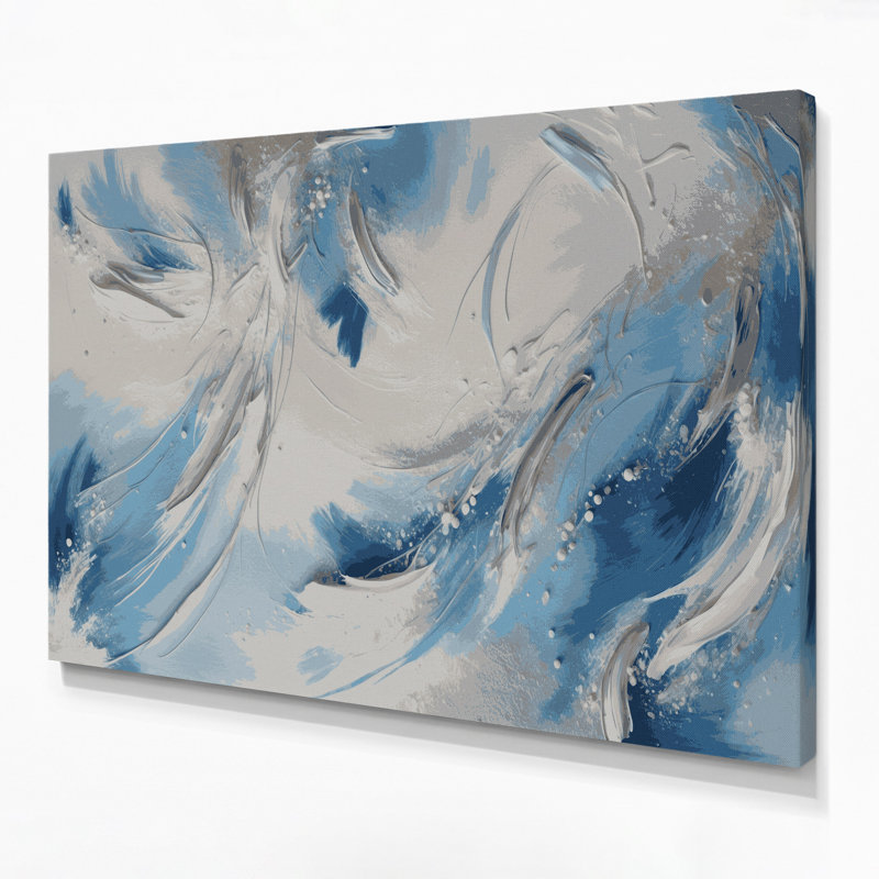 «Lyrical Abstraction 92», art mural sur toile grise, H 16 po x l 20 po