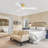 48" Flush Mount Ceiling Fan With Lights, Remote, Solid Wood Blades Dimmable With Memory Function-454811495-464194343