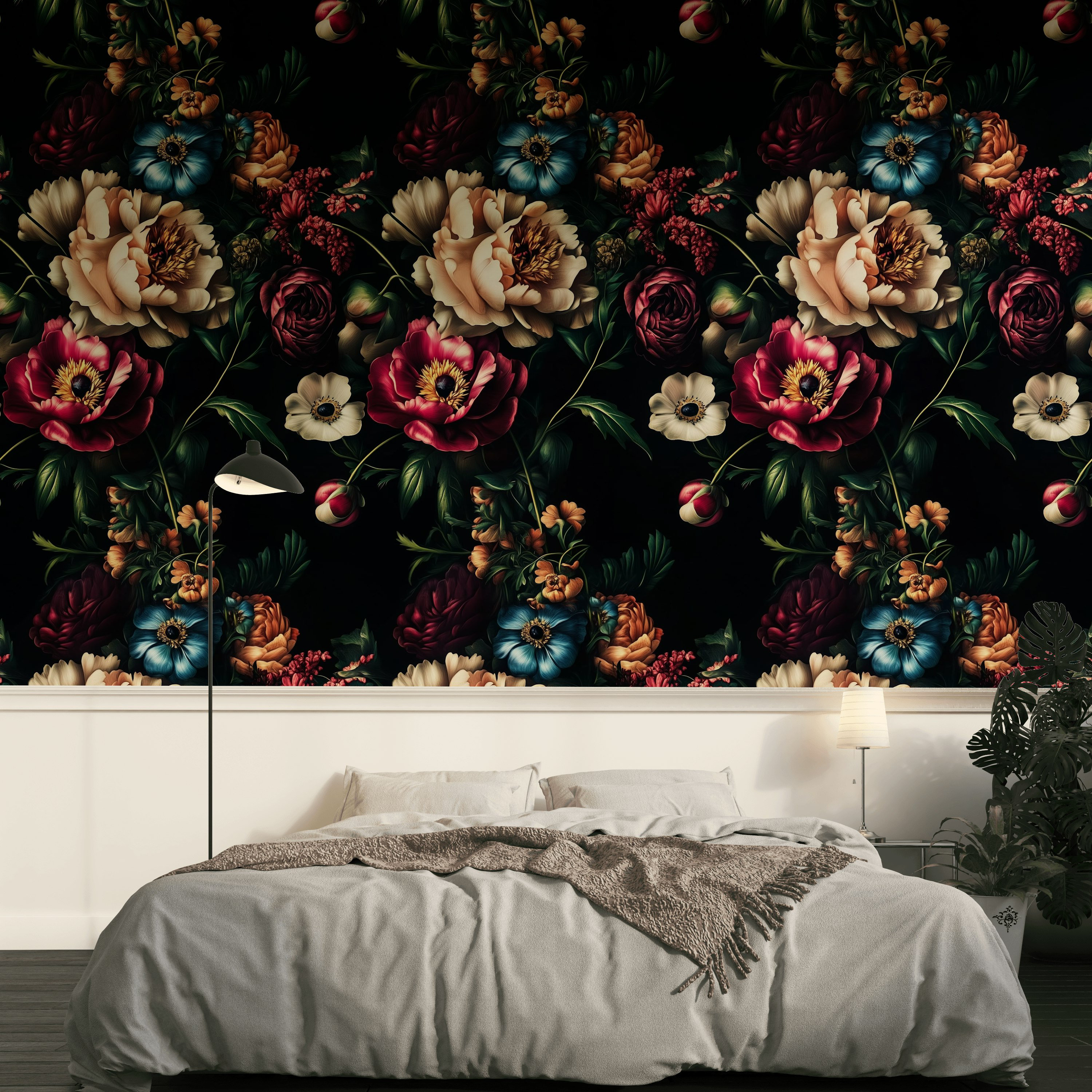 Red Barrel Studio® Mystery of Midnight Garden Bloom Removable Wallpaper ...
