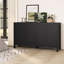 Buffet 55 po noir avec buffet et crédence moderne avec portes et console en bois robuste pour meuble télé