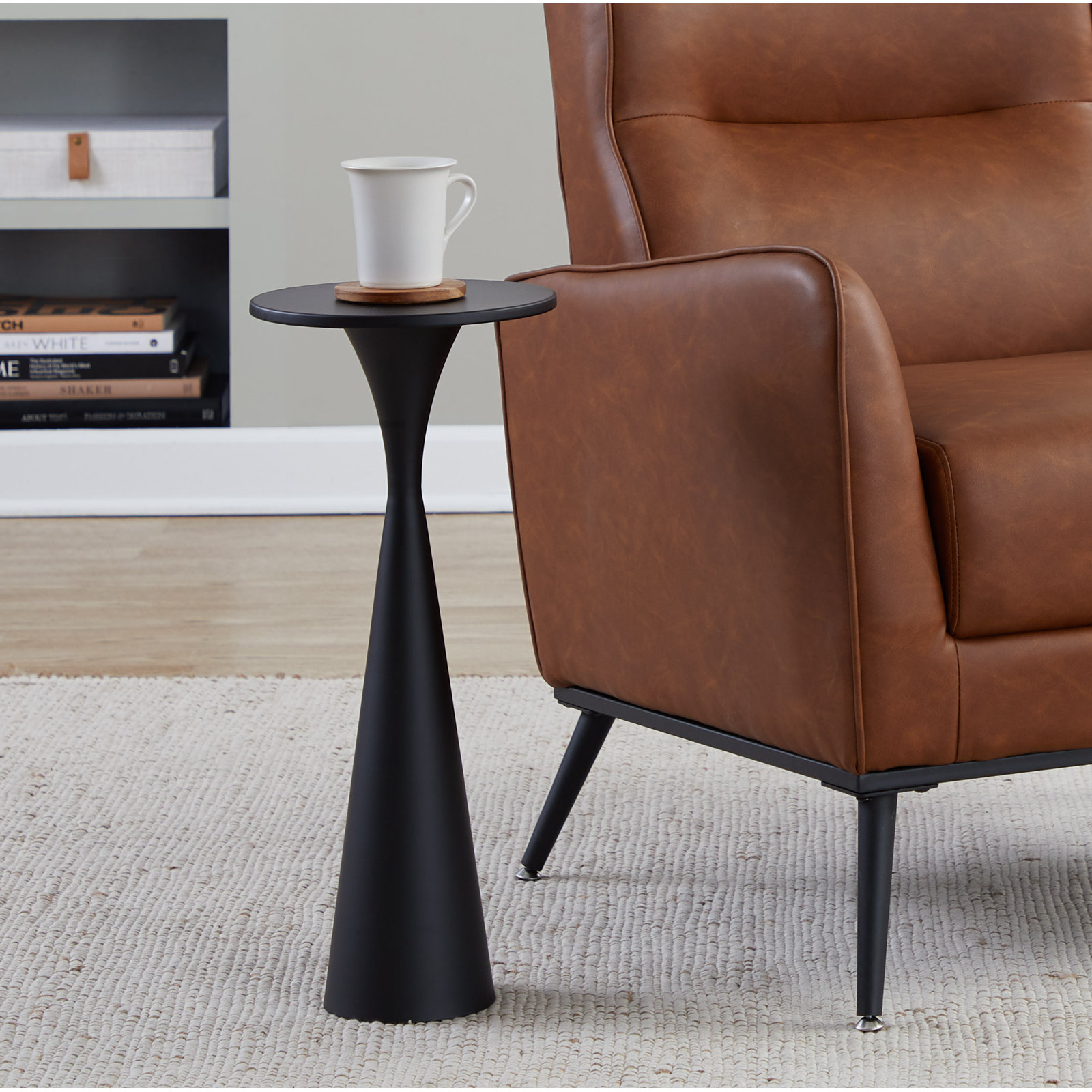 22" Metal Side Table, Black