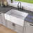 30 in. Fireclay Apron Front Farmhouse Kitchen Sink Single Bowl Farm Sink in White with Grid & Basket Strainer-88039484
