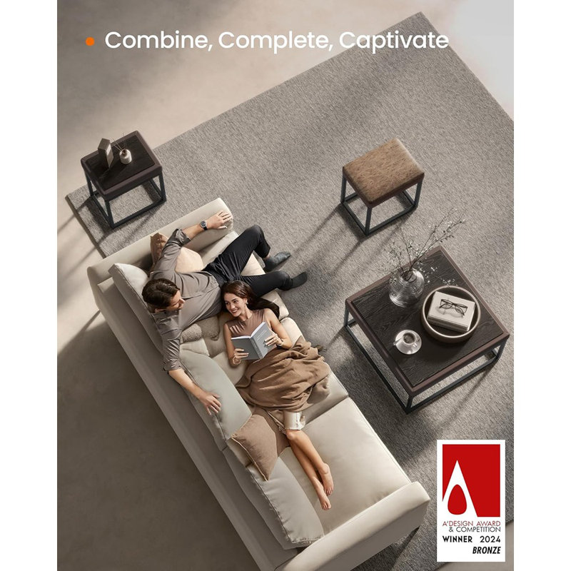 Repose-pieds repose-pieds, repose-pieds rectangulaire, tabouret de coiffeuse, repose-pieds, plateau réversible, table d'appoint Capacité de charge de 660 lb, vestibule de salon de chambre à coucher, brun noyer ULOM079K01