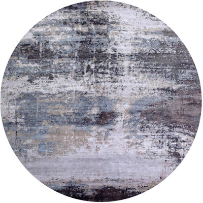 Tapis bleu / gris / blanc