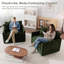 Ensemble de 2 fauteuils de salon rembourrés en chenille avec coussins décoratifs Chenille-529904727