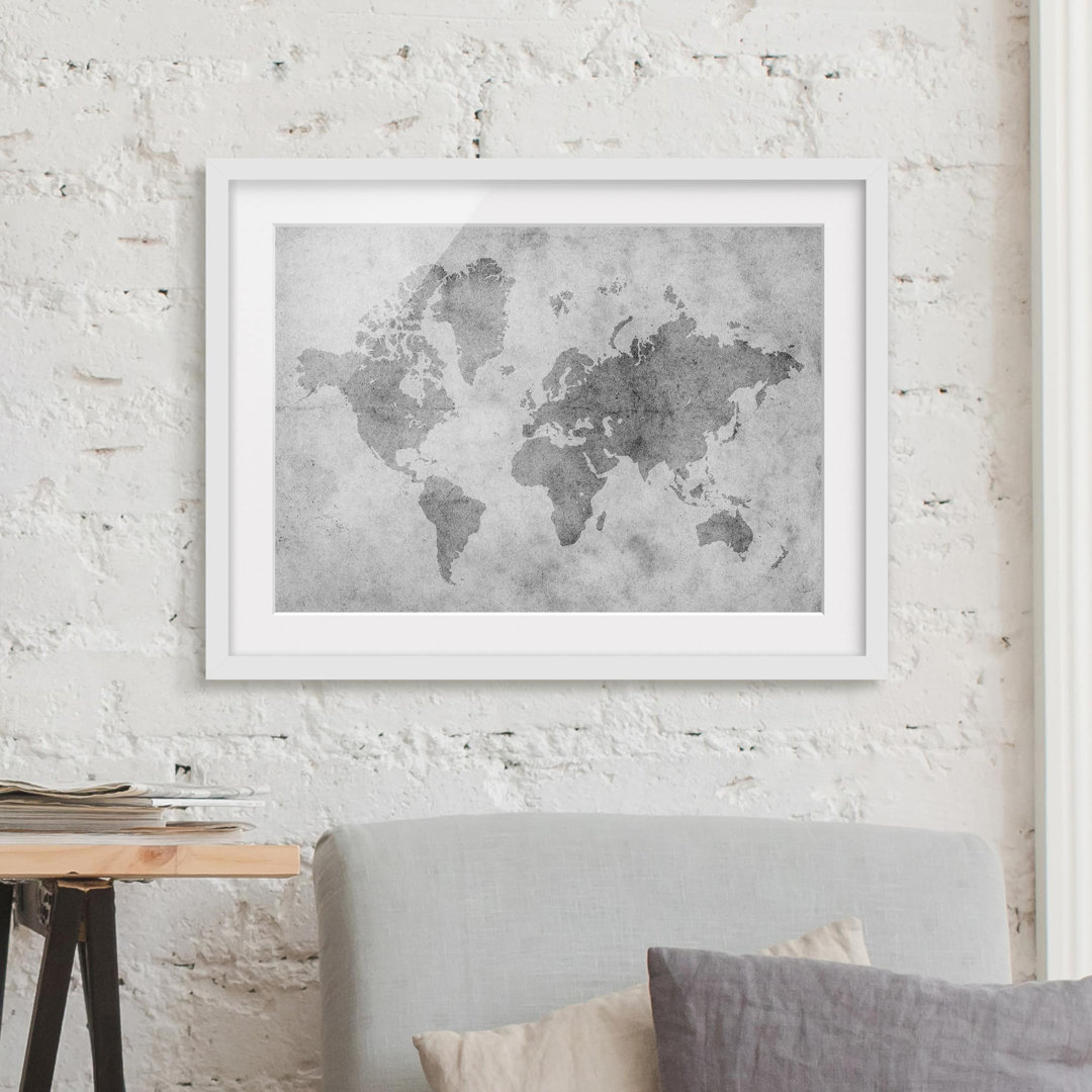 Gerahmtes Poster Vintage World Map II