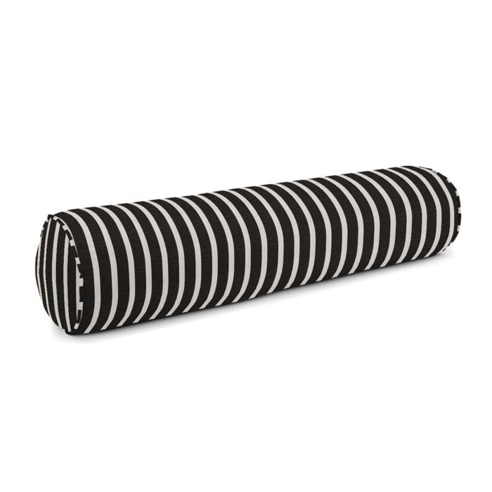 Shore Bolster Pillow Cover & Insert, Black, 9" x 48"