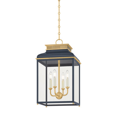 Houghton Lantern in Aged Brass and Distressed Bronze by Mark D. Sikes