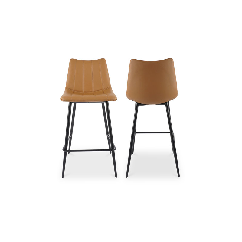 Tabouret de bar et de comptoir Finnigan, Brun clair / similicuir, Tabouret de comptoir (siège d'une hauteur de 26 p