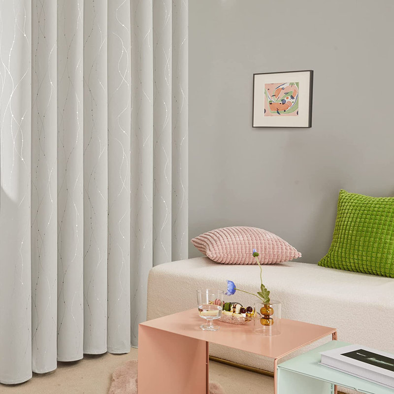 Room Darkening Curtain Pair, 38" W x 54" L, Cream