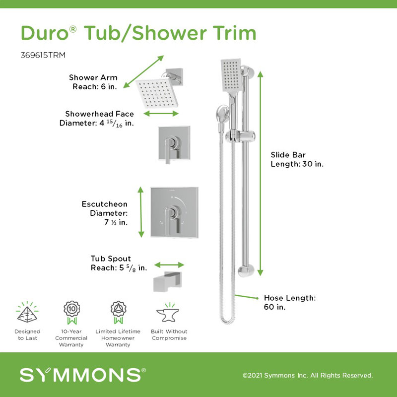 Système de douche et baignoire à double poignée Duro HydroMersion, Chrome poli