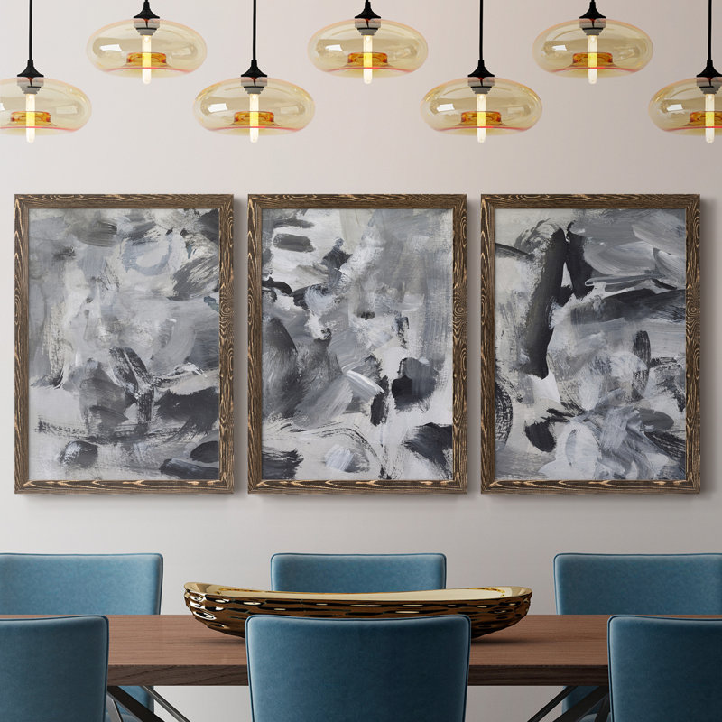 Toile encadrée noire et blanche de qualité supérieure - prête à être accrochée, H 20 po x l 51 po x P 1,5 po, Noyer