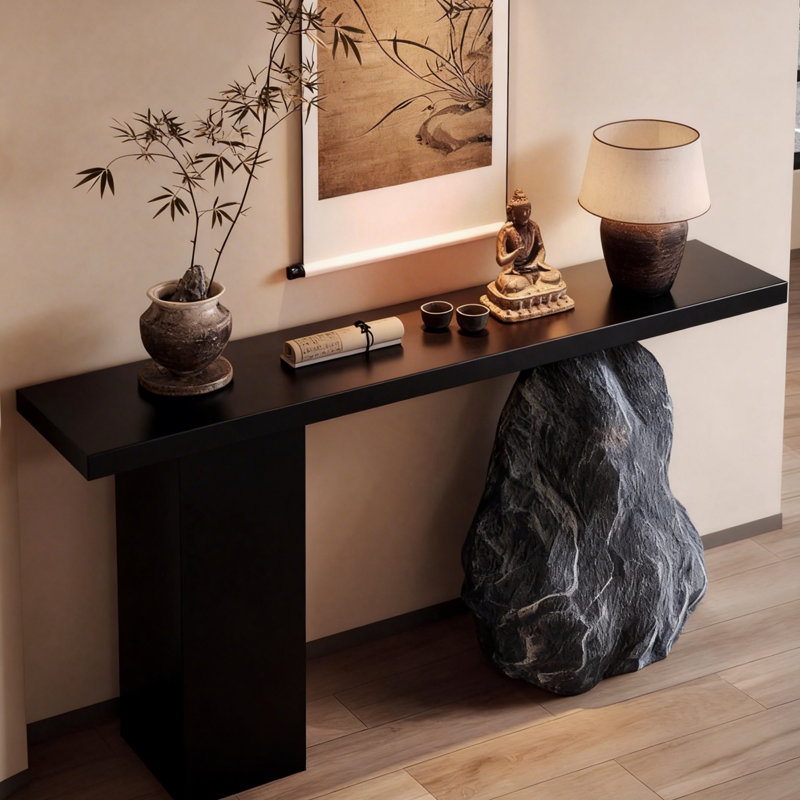 Console de style chinois rétro, 31.5" H x 59" W x 11.8" D