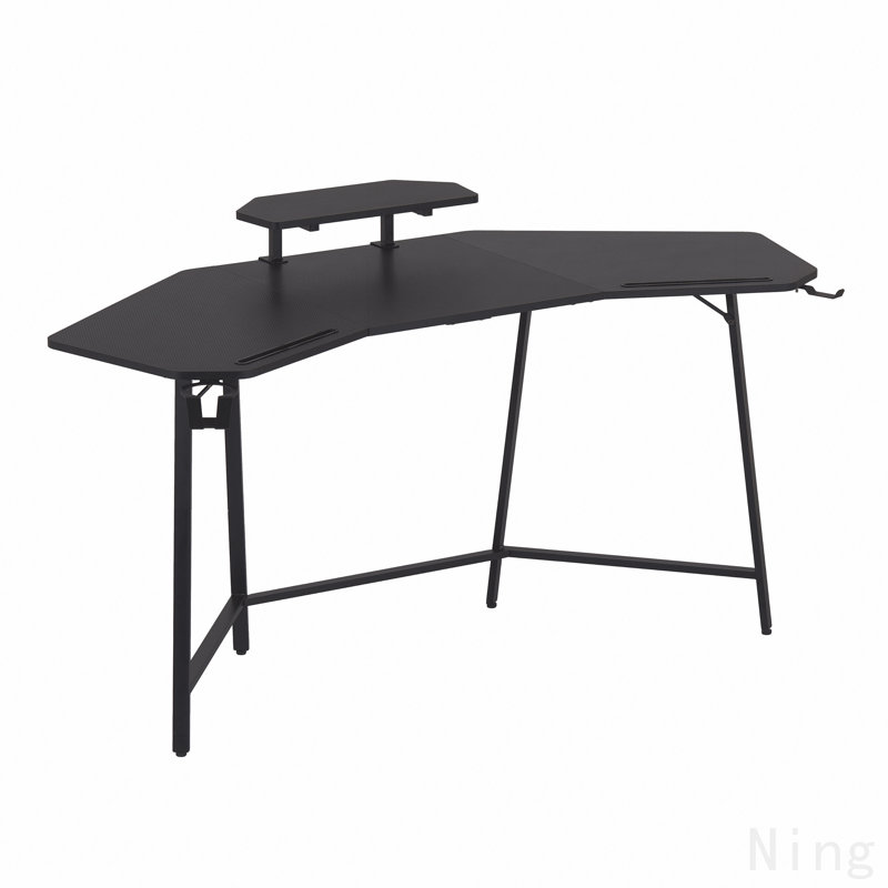 Bureau de jeu avec tablette et porte-accessoires, noir, L 29,5 po x l 63 po x H 35 po, Noir