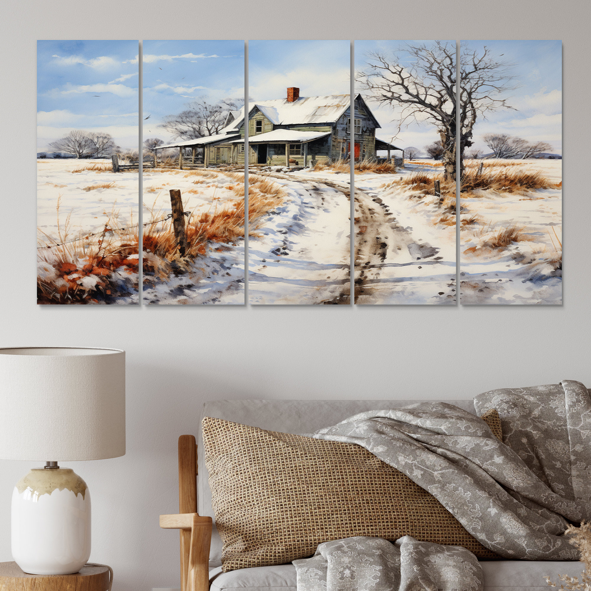 August Grove® Farmhouse Country Pointillism - Landscapes Metal Art ...