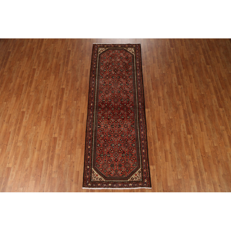 Tapis de couloir unique en laine noué à la main de style 1980S 3 pi 4 po x 9 pi 7 po Rudys