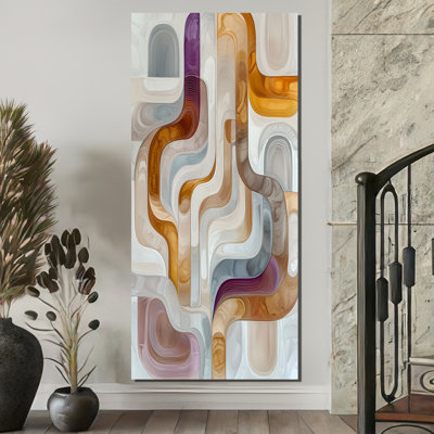 «Odice Abstract Prismatic Maze Of Highlands Stone I - Transitional Shapes», reproduction d'art sur toile encadrée