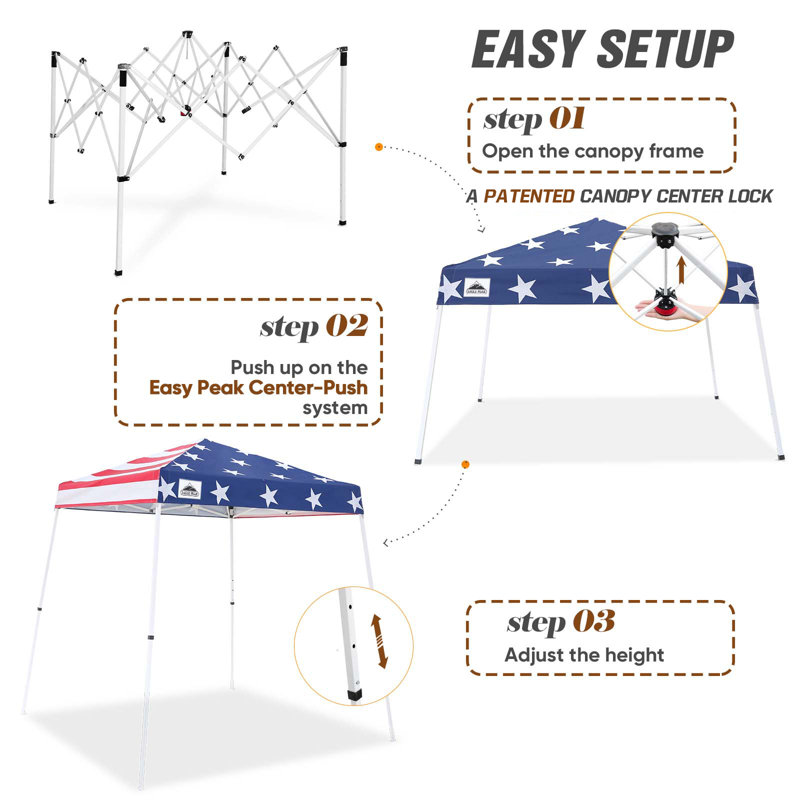 Eagle Peak 8x8 Green Steel Pop-up Canopy Tent