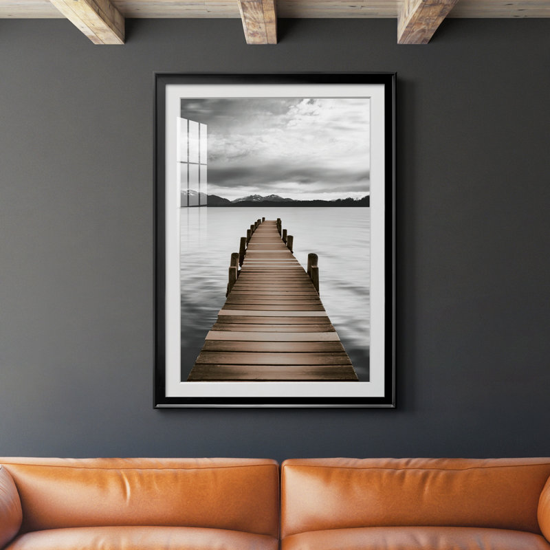 Mountain Jetty - Photographie de cadre photo sur toile, Cadre noir, H 30,5 po x l 42,5 po x P 1,5 po