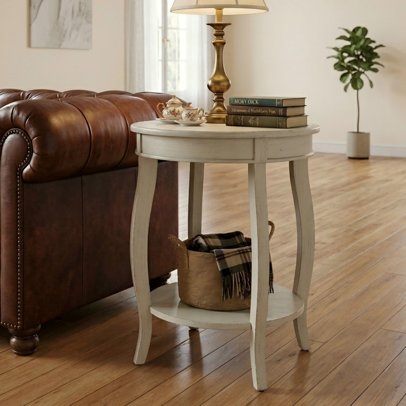 Table d'appoint ACME Aberta, blanc antique, Blanc
