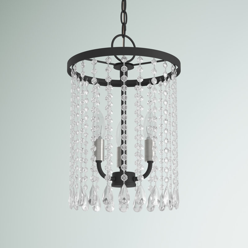 Lustre tambour 3 lumières classique, Noir