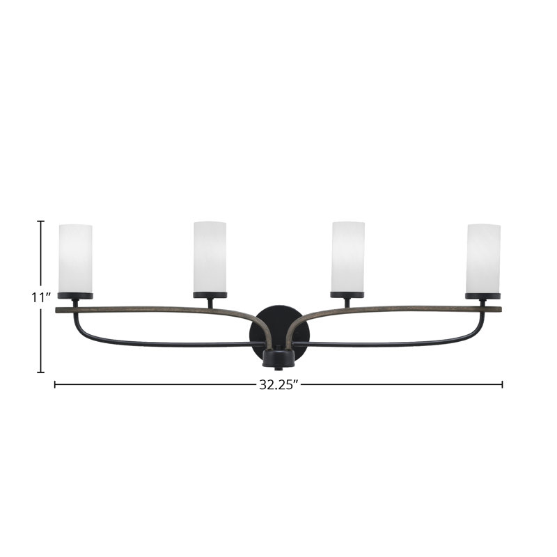 Monterey 4 Light Bath Bar, Black