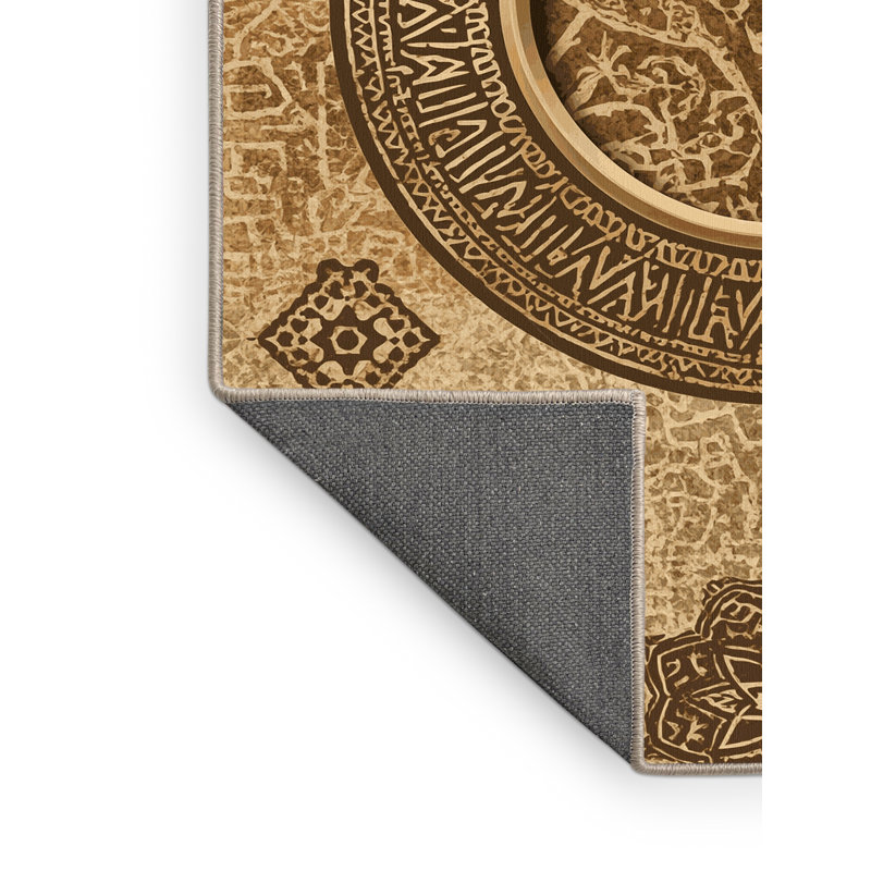 Tapis marocain doux et moelleux d'inspiration mondiale Jamarcus - reliure beige, 7 x 10