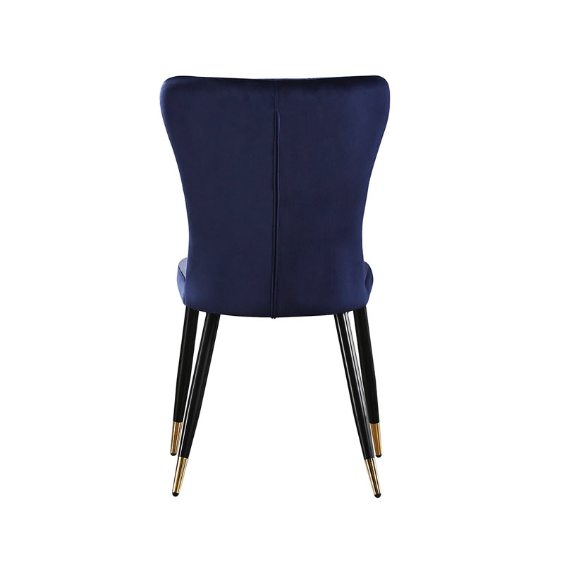 Hartshorne Upholstered Dining Chair, 1, Blue, Black/Gold