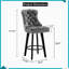 Ensemble de 2 tabourets de bar pivotants en velours - Tabouret de cuisine capitonné gris foncé avec repose-pieds-1626931281