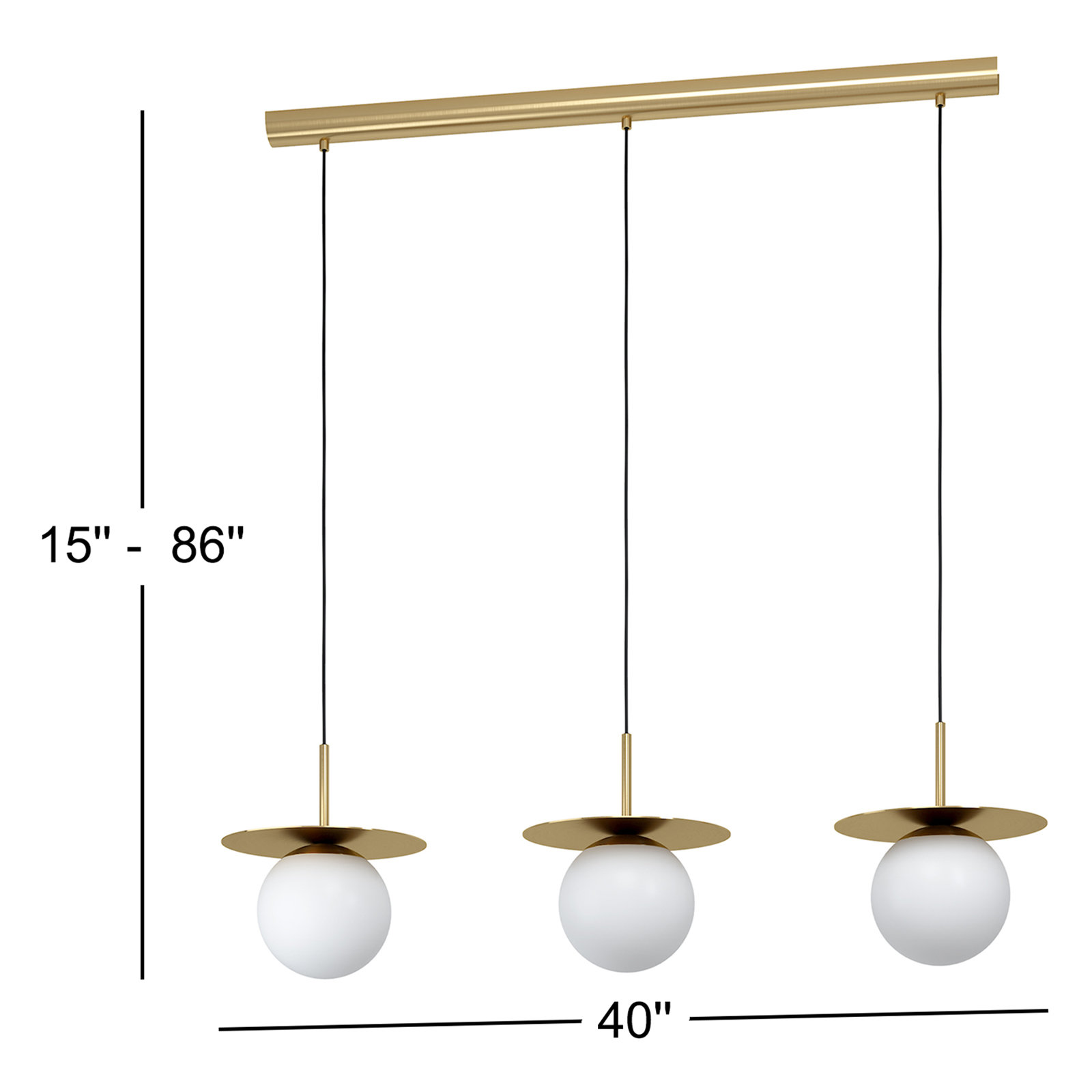 Cathy 3 Light Glass Dimmable Pendant